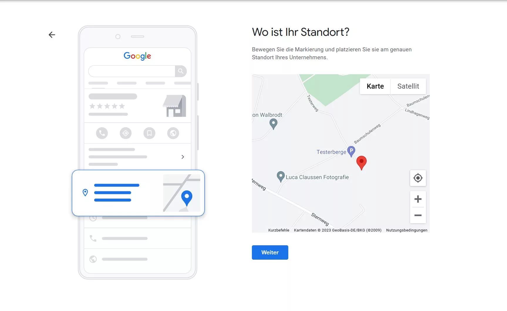 Google Business Unternehmensprofil Standort